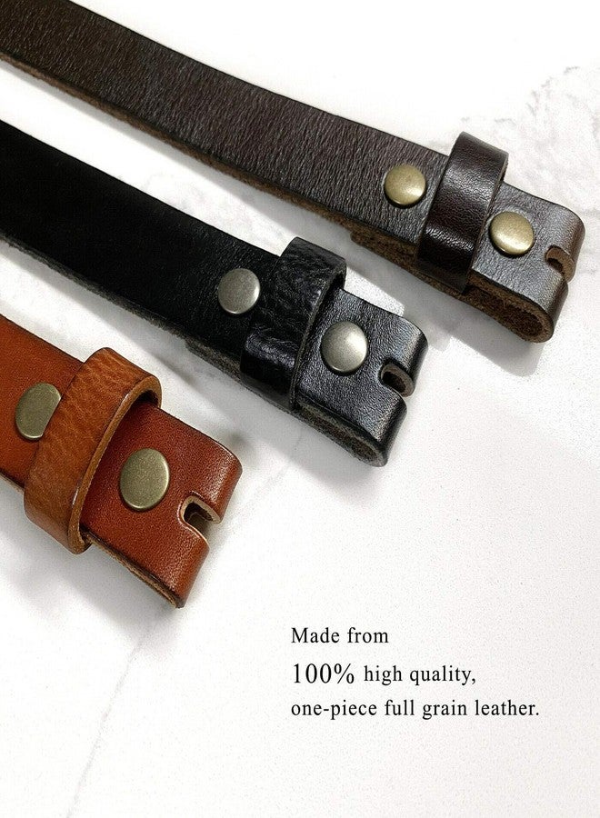 Belts.com BS100 Genuine One Piece Full Grain Leather 1-1/8"(30mm) Wide Belt Strap with Snaps- (Brown, 32) - Image 2