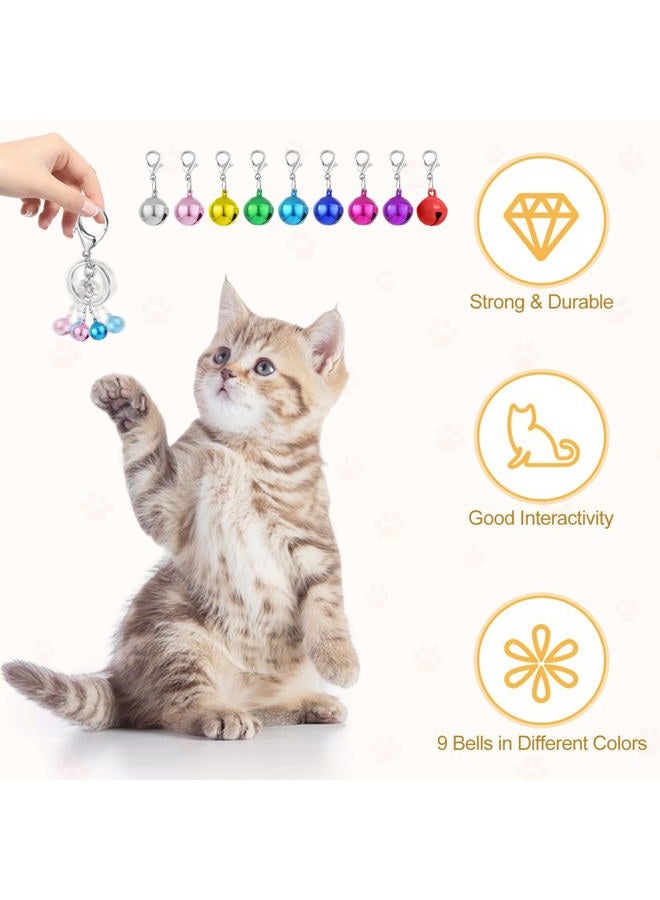Kerros Cat Collar Bell Pet Bells for Cat Dog Collar, 9 Pack Small Dog Puppy Pet Bells for Collars with 1Pack Keychain - Image 3