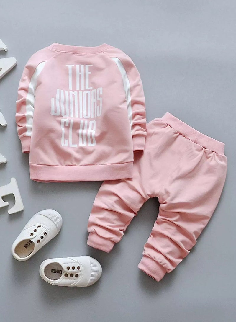 Toddler Girls Contrast Panel Letter Graphic Sweatshirt With Joggers - Image 2