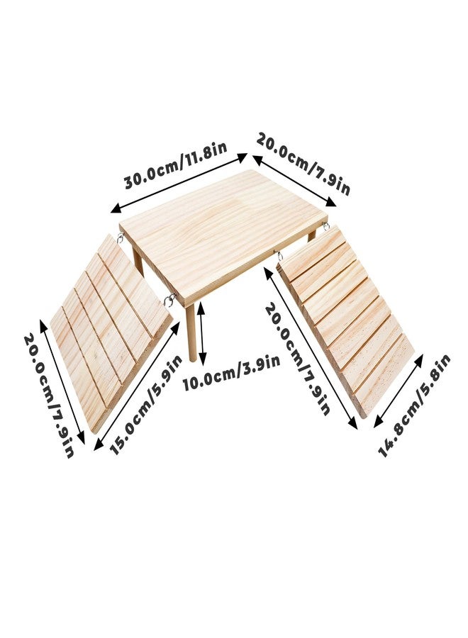 Oooct Bearded Dragon Basking Platform, Wooden Reptile Cave Hideout with Climbing Ramp, Aquariums & Terrariums Accessories for Bearded Dragons Leopard Geckos Lizards Turtles Hamsters - Image 3