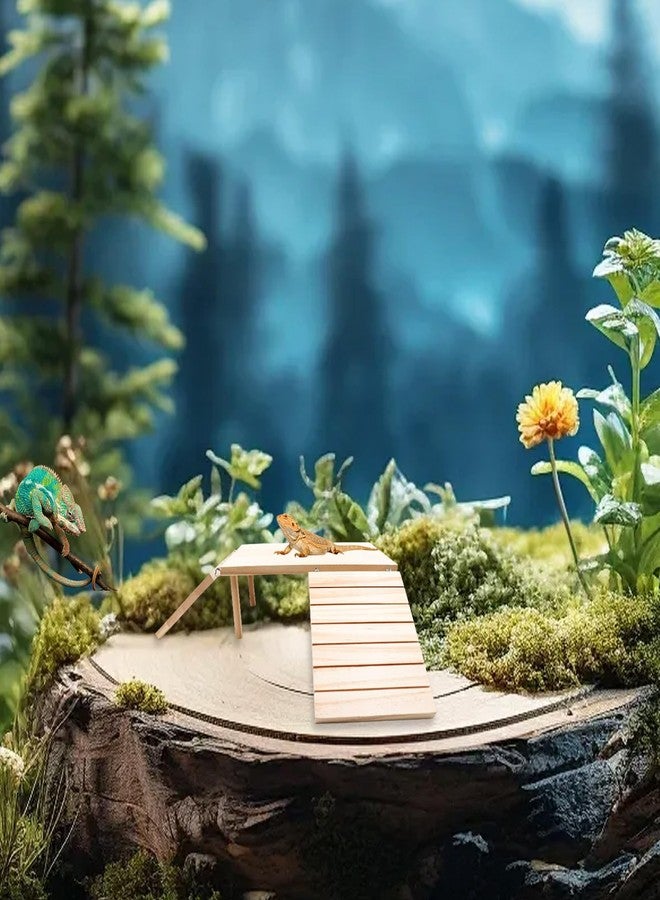 Oooct Bearded Dragon Basking Platform, Wooden Reptile Cave Hideout with Climbing Ramp, Aquariums & Terrariums Accessories for Bearded Dragons Leopard Geckos Lizards Turtles Hamsters - Image 2