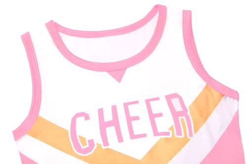 CIFITERY Toddler Cheerleader Costume Kids Cheer Outfit Pink Cheer Uniform for Girls Cheerleading Birthday Gift Halloween - Image 5