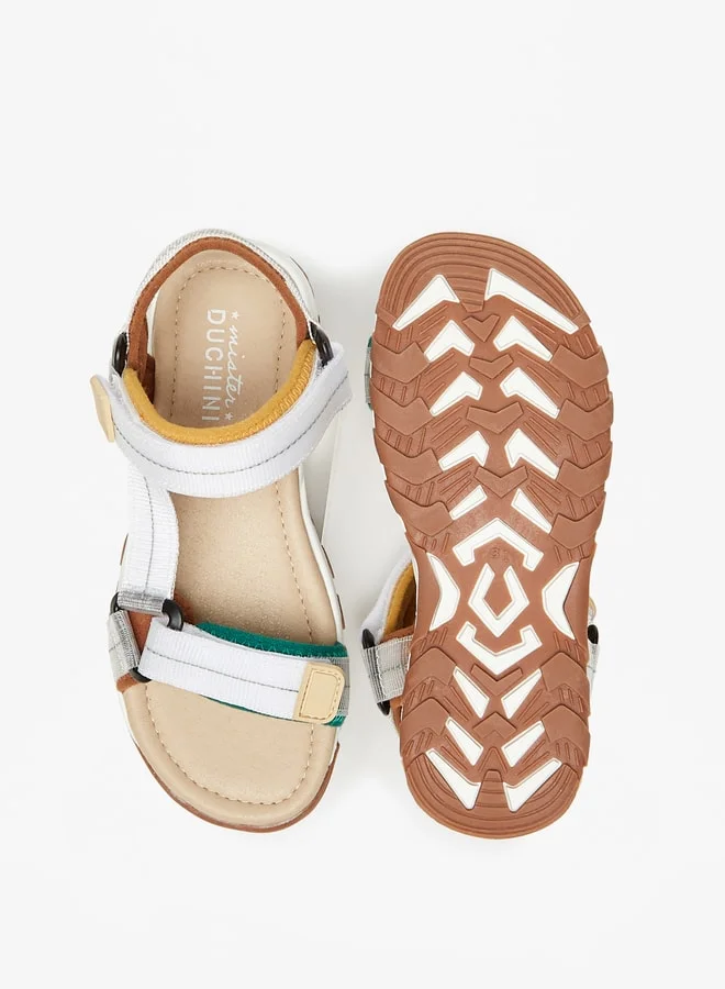 Mister Duchini Boys Textured Floaters with Hook and Loop Closure