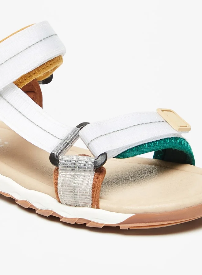 Mister Duchini Boys Textured Floaters with Hook and Loop Closure