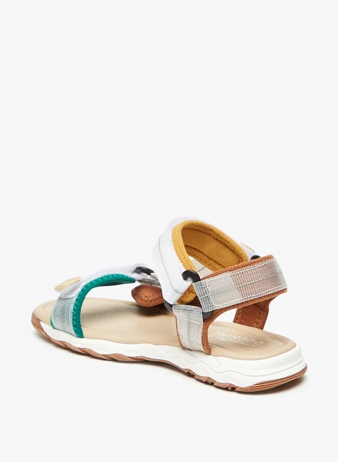 Mister Duchini Boys Textured Floaters with Hook and Loop Closure