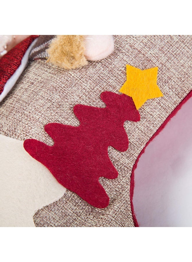 Sunnyglade Sunnyglade 3PCS 17.5" Christmas Stocking Classic Personalized Large Stockings Santa, Snowman, Reindeer Xmas Character for Family Holiday Christmas Party Decorations  - Image 3