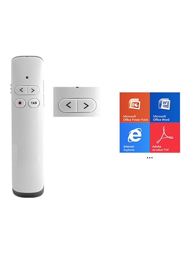NIBEMINENT - PP924 Wireless Presenter PPT Flip Pen Laser Pointer White - Image 1