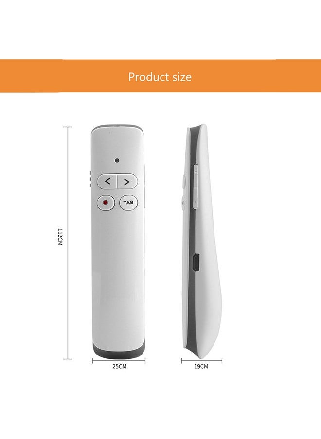 NIBEMINENT - PP924 Wireless Presenter PPT Flip Pen Laser Pointer White - Image 1