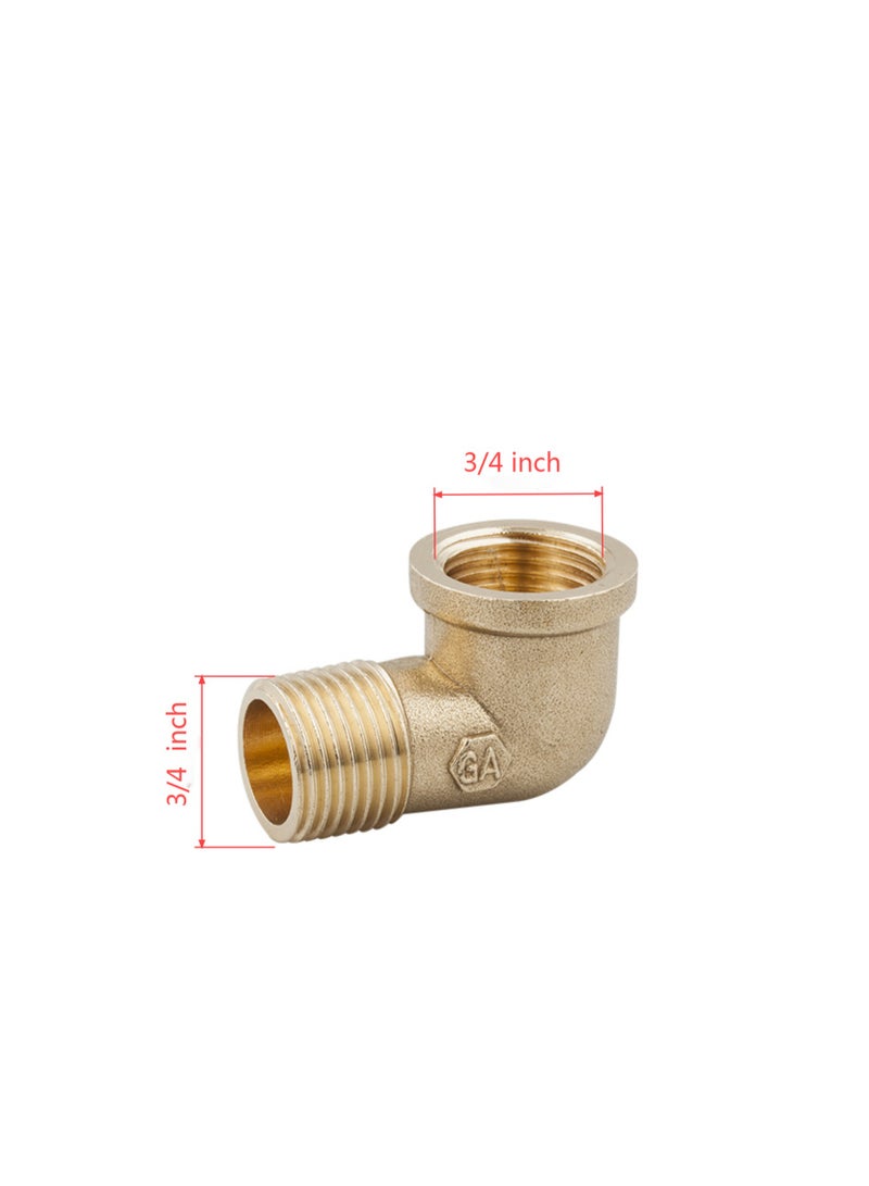 GA  2 Pcs set,  Brass Male Female Elbow 3/4 inch Brass Plumbing Fittings Set, High-Purity Copper Alloy, BSPT Thread Standard,  - Image 2