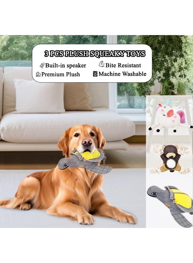 NNC PETS Pet toy set with Magic Unicorn, Tortoise, Black Bear and Rope Toy, Combo set with Safe and Non-Toxic Material, Interactive, Playing & Training, Washable, Durable and Puppy Toy set for All breeds, 4pcs - Image 4