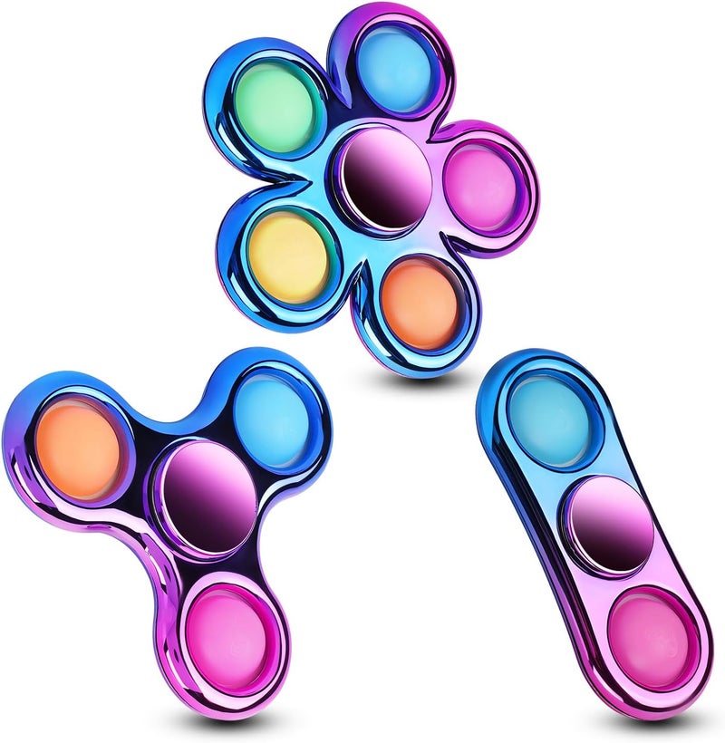 FIGROL 3 Pack Pop Fidget Spinners for Party Favors｜Hand Fidget Bulk Toys for Classroom Return Prizes｜Sensory Fidget Toys for Teens Boys Girls｜Easter Basket Stuffers Brithday Gifts Prizes - Image 1