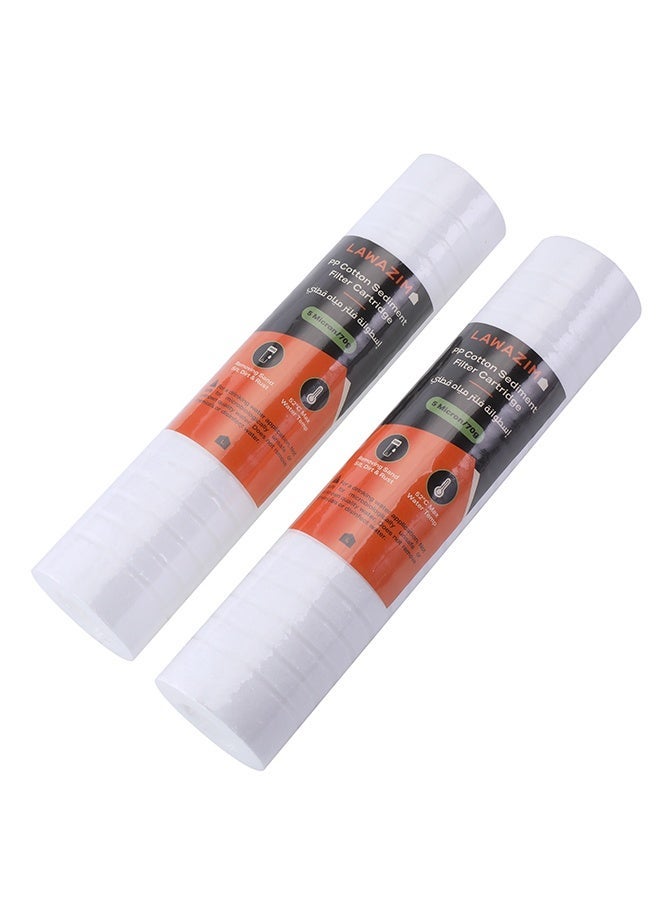LAWAZIM 2-Piece 5micron PP Cotton Sediment Filter Cartridge - 70g - Whole House Water Sediment Filter Replacement for Home, RO Water Systems, Plumbing Lines, and Well Water - Image 2