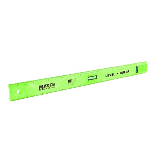 Mayes 10743 Polystyrene Level Ruler 24", Precision Measuring and Leveling Tool, Plumb and Level Vials with SAE and Center-Finding Scale, for Framing, Hanging, Made in the USA - Image 1
