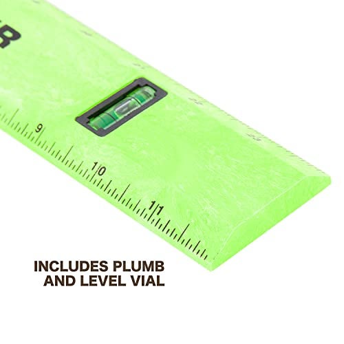 Mayes 10743 Polystyrene Level Ruler 24", Precision Measuring and Leveling Tool, Plumb and Level Vials with SAE and Center-Finding Scale, for Framing, Hanging, Made in the USA - Image 3