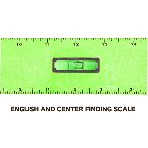 Mayes 10743 Polystyrene Level Ruler 24", Precision Measuring and Leveling Tool, Plumb and Level Vials with SAE and Center-Finding Scale, for Framing, Hanging, Made in the USA - Image 5
