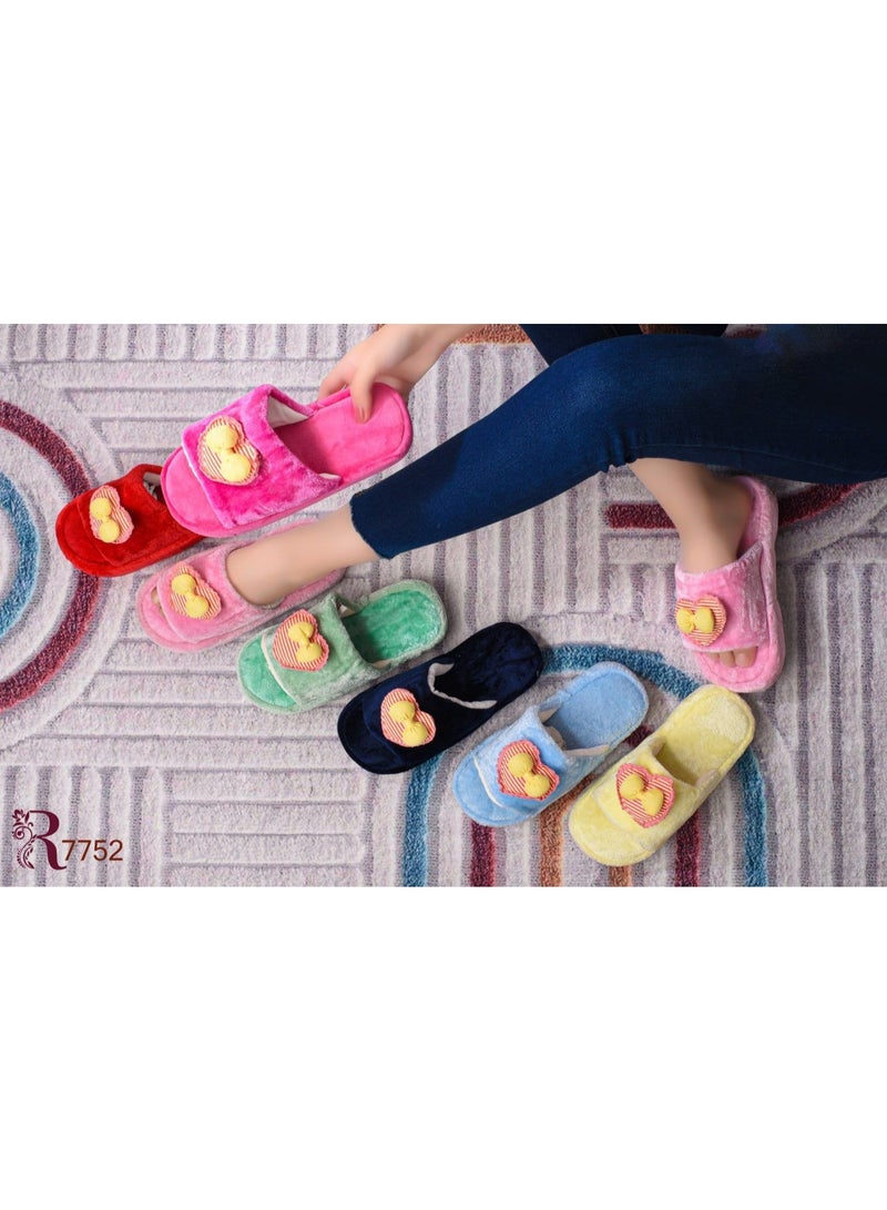 Women's winter home slipper, fur, blue color - Image 2