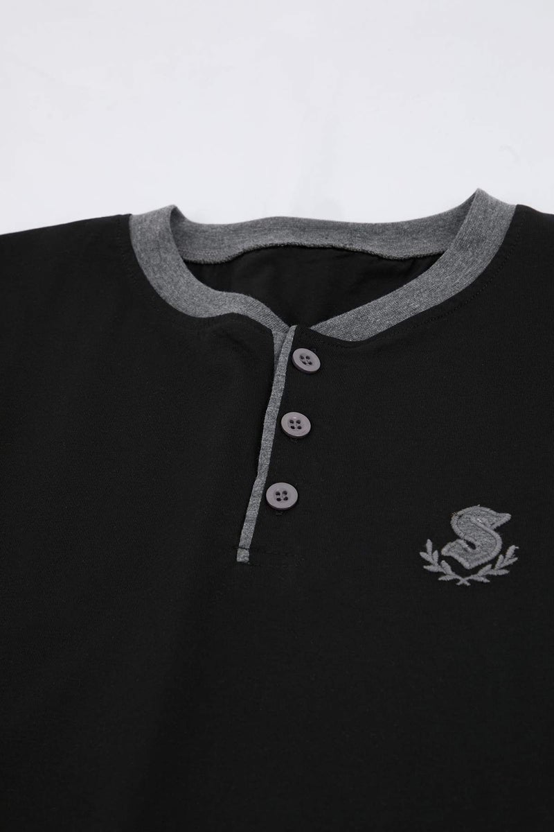 trendyol Black Regular Buttoned Collar Knitted Large Size Pajama Set Tmnss26Ai00010 - Image 3