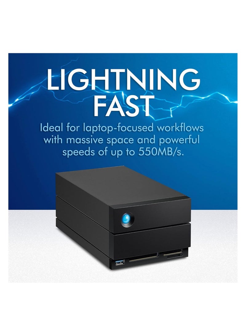 لاسي LaCie ‎2big Dock سعة 36 تيرابايت قرص صلب خارجي مكتبي HDD – متوافق مع Thunderbolt وUSB4، مع استعادة البيانات لأجهزة Mac وPC ‏(STLG36000400) - Image 2