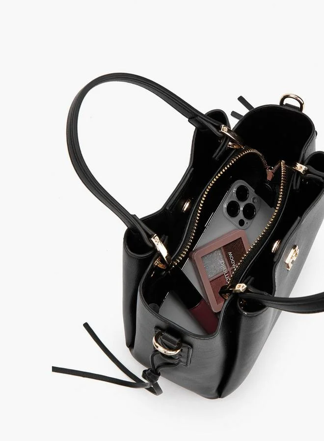 Flora Bella By Shoexpress BLACK Tote Bag With Detachable Strap for Women | Best Price UAE