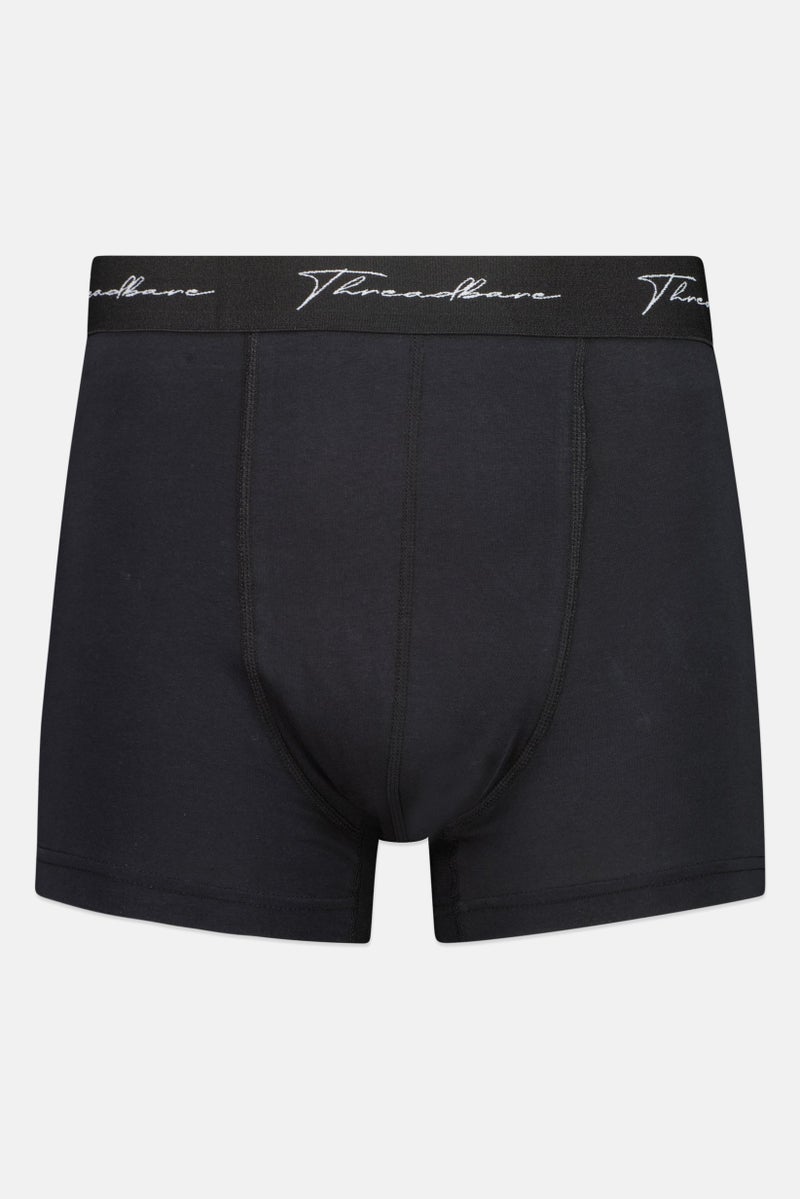 Threadbare Men 3 Pieces Brand Logo Boxers, Black - Image 3
