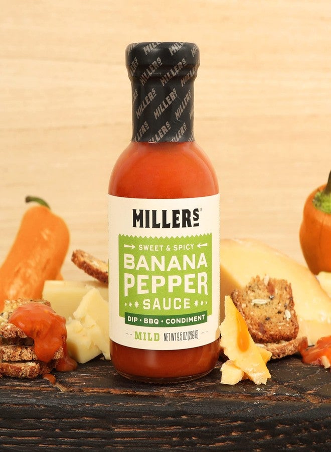 Millers Miller's Banana Pepper Sauce - Red Banana Pepper Mild Hot Sauce, Sweet Spicy Banana Pepper Sauce - Best Use for Chicken Wing, Burgers, Sandwich, Non-GMO Project Verified, 9.5 Ounce (Pack of 3) - Image 3