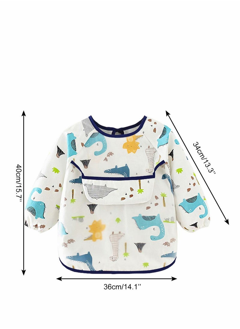 KASTWAVE Baby Waterproof Sleeved Bib, Long Sleeve for Toddler, 3 Pack Infant Art Smock Apron 6-36 Months  - Image 2