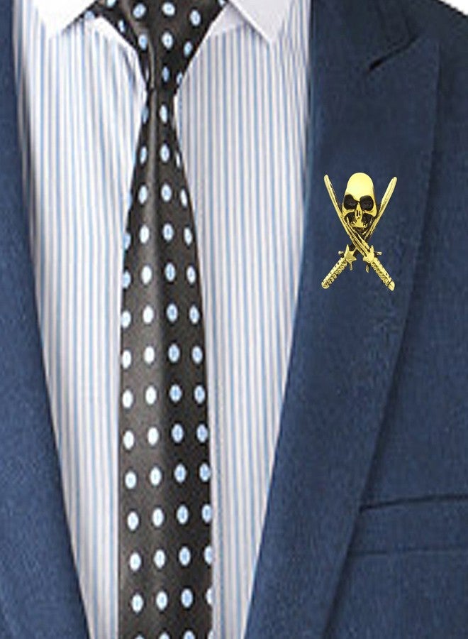 TRIPIN Lapel Pin For Men Suit Classic Skull Shape Brooches Broaches For Men Boys Girls For Office Corporate Party French Cuff Shirts Shirt Suit Blazer In A Gift Box Tscpgold1787 - Image 3