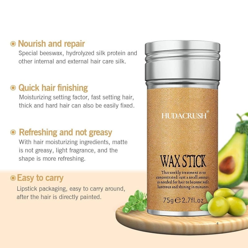 HUDACRUSH Hair Wax for Men  Women  Hair Wax Stick for Women Hair Styling Slick Stick for Hair Tame Flyaways  Edge Frizz Hair Versatile Styling for Women  Girls - Image 4