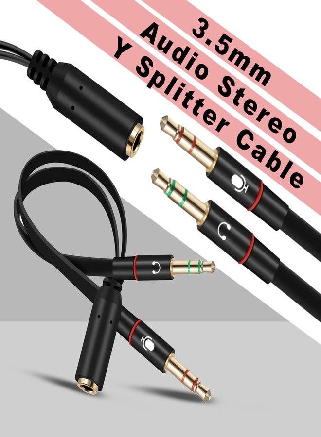 SaiTech IT 2 Pack Exclusives Headphone Splitter for Computer 3.5mm Female to 2 Dual 3.5mm Male Mic Audio Y Splitter Cable Smartphone Headset to PC Adapter 20cm Length - Image 3
