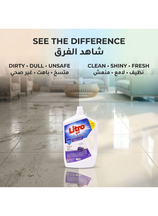 Litro Floor Cleaner Liquid & Disinfectant 3L – Multipurpose Floor Cleaning Solution – Deep Cleaning Floor Disinfectant with Long Lasting Fresh Lavender Fragrance - Image 4