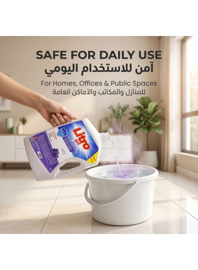 Litro Floor Cleaner Liquid & Disinfectant 3L – Multipurpose Floor Cleaning Solution – Deep Cleaning Floor Disinfectant with Long Lasting Fresh Lavender Fragrance - Image 5