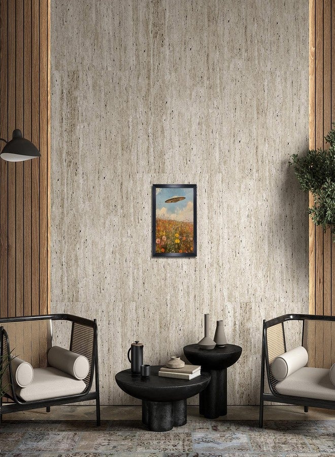 Yostyle vintage Eclectic UFO Wildflowers Oil Painting black framed Wall decor,Retro farmhouse wall art for living room decor aesthetic poster frame 08x10in - Image 4