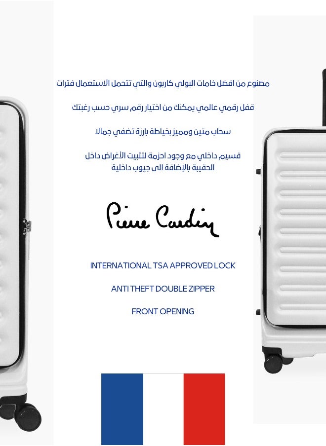 pierre cardin - Pierre Cardin Front Zipper Luggage Lightweight Hardside Suitcase for Travel, TSA Approved, ANTI Theft Double Zipper - Image 1