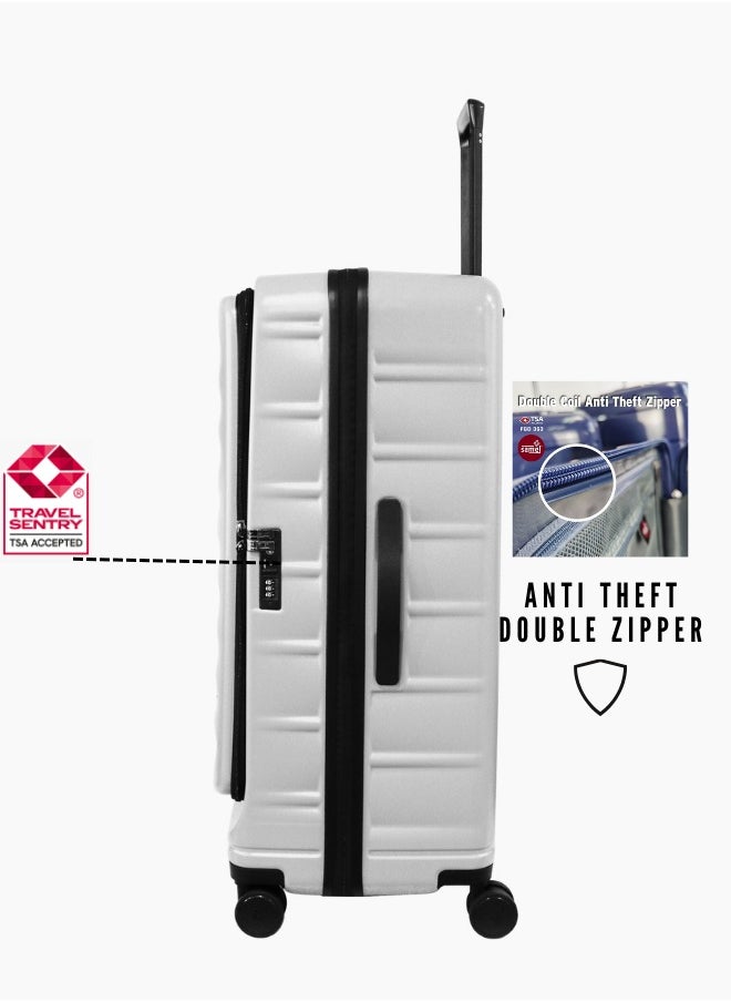 pierre cardin - Pierre Cardin Front Zipper Luggage Lightweight Hardside Suitcase for Travel, TSA Approved, ANTI Theft Double Zipper - Image 1