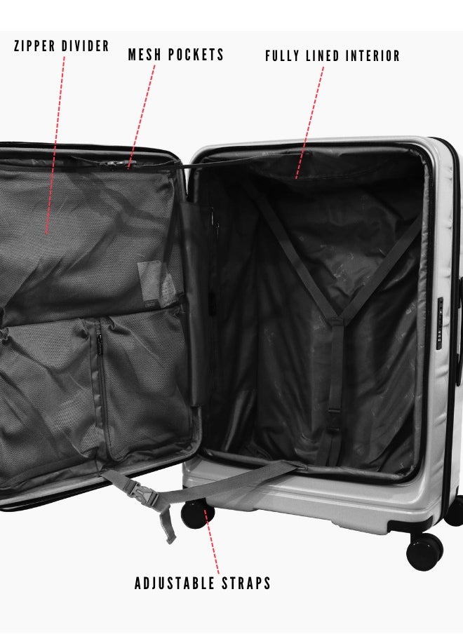 pierre cardin - Pierre Cardin Front Zipper Luggage Lightweight Hardside Suitcase for Travel, TSA Approved, ANTI Theft Double Zipper - Image 1