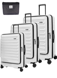 Pierre Cardin Front Zipper Luggage Lightweight Hardside Suitcase for Travel, TSA Approved, ANTI Theft Double Zipper