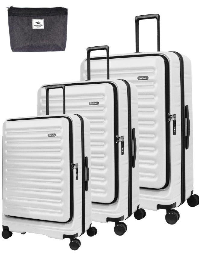 pierre cardin - Pierre Cardin Front Zipper Luggage Lightweight Hardside Suitcase for Travel, TSA Approved, ANTI Theft Double Zipper - Image 1