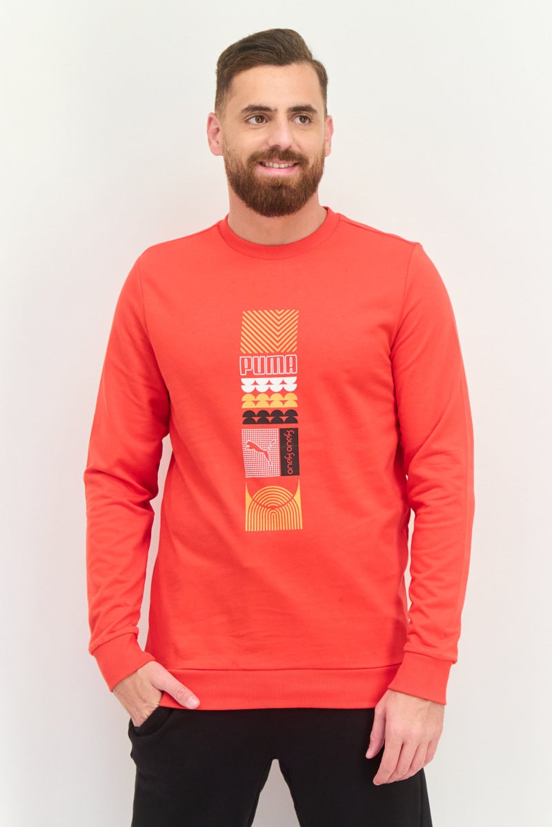PUMA Men Slim Fit Long Sleeves Outdoor Sweatshirt, Red  - Image 1