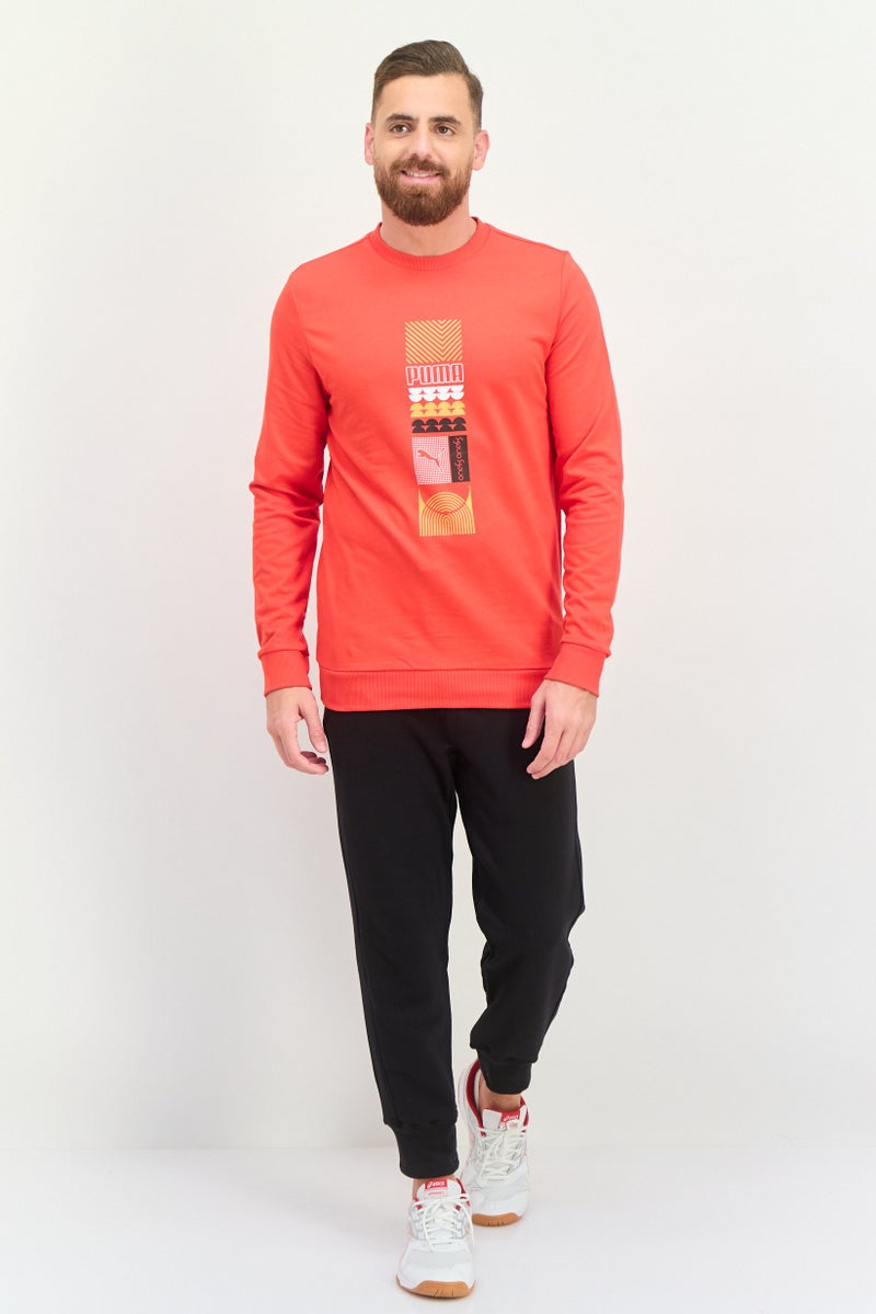 PUMA Men Slim Fit Long Sleeves Outdoor Sweatshirt, Red  - Image 4