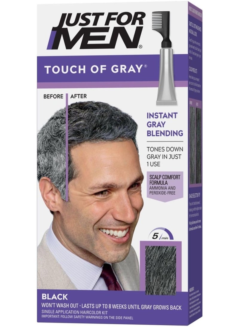 Just For Men (Pack of 6) Touch Of Gray Comb-In Hair Colour T-55 Black  - Image 2