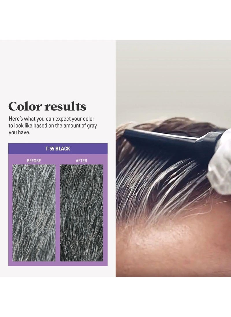 Just For Men (Pack of 6) Touch Of Gray Comb-In Hair Colour T-55 Black  - Image 5