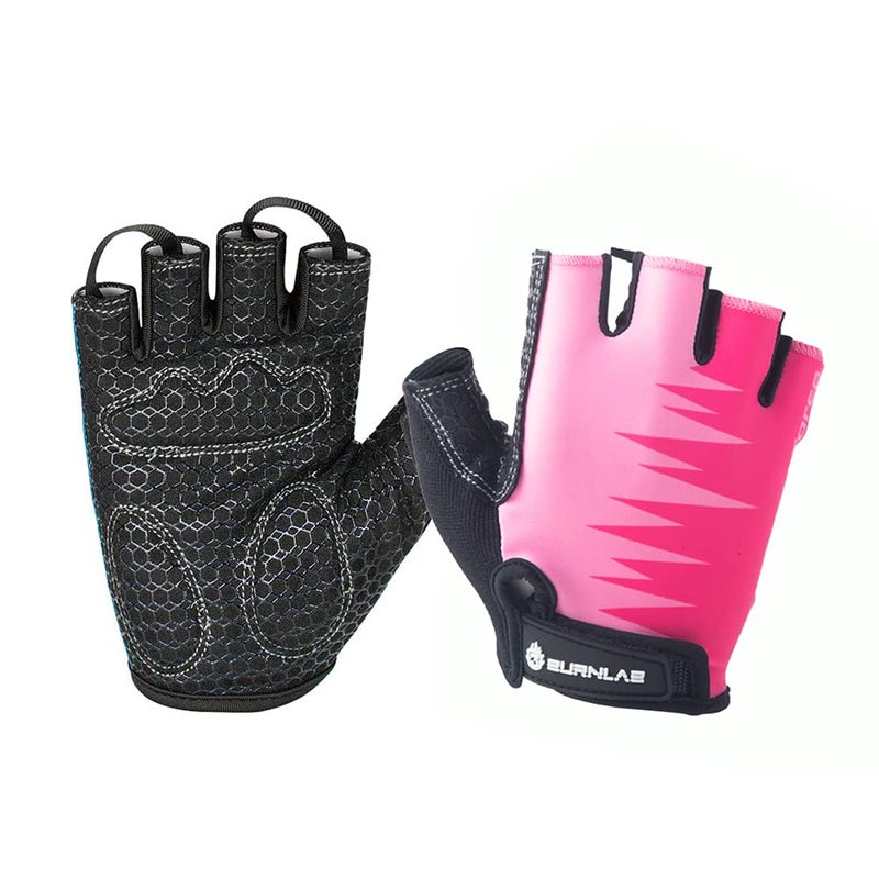 BURNLAB Flex Gym Gloves for Men and Women - Ideal for Weightlifting, Cycling, Crossfit, Offers Good Grip and Soft Padding (Pink, Large) - Image 3