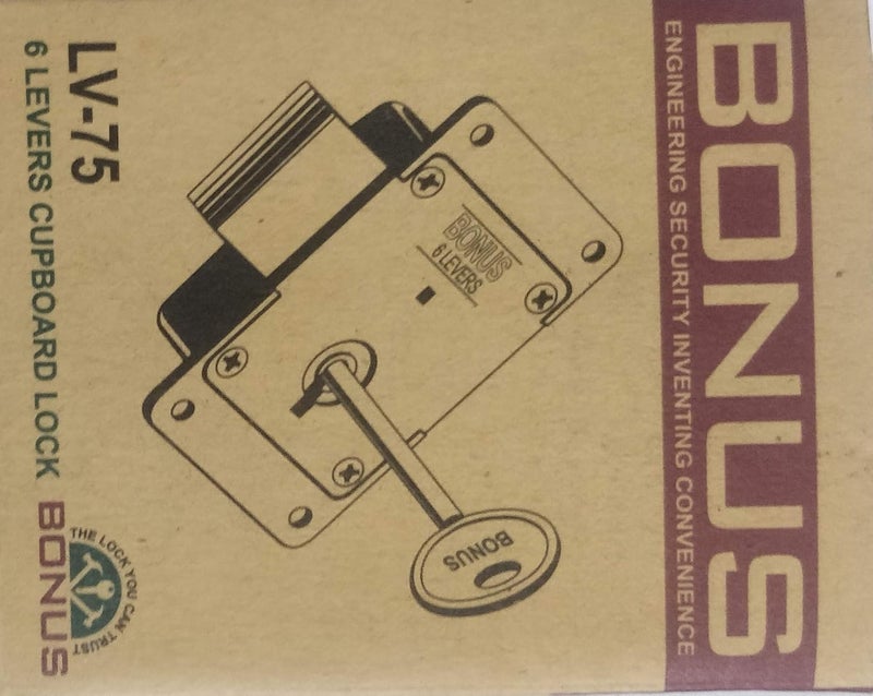 Bonus Cupboard Locks LV75 SizeUniversal FitmentMaterialMild SteelSilver ColourNickel Finish - Image 2