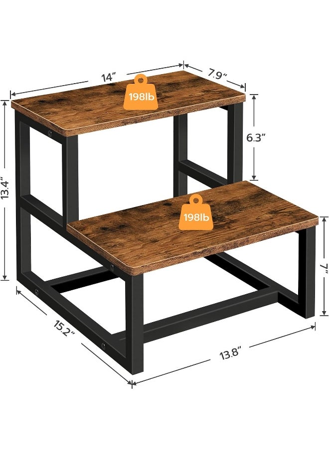 HOOBRO HOOBRO Step Stool for Kids, Wooden 2 Step Bed Stool, Sturdy and Stable, Easy to Move, Holds Up to 500 lb, for Kitchen, Bathroom, Bedroom  - Image 4