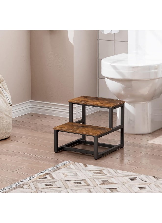 HOOBRO HOOBRO Step Stool for Kids, Wooden 2 Step Bed Stool, Sturdy and Stable, Easy to Move, Holds Up to 500 lb, for Kitchen, Bathroom, Bedroom  - Image 3