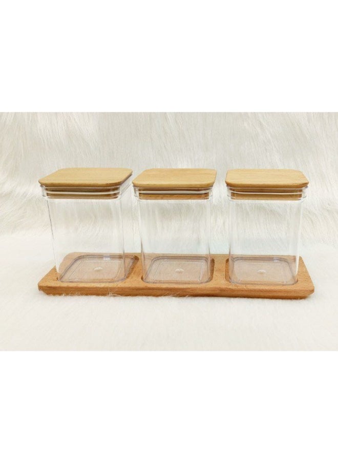 Generic - Organize your kitchen in style with the Acrylic Transparent Square Legumes Set. Perfect for storing grains, beans, and more, this set keeps your pantry neat while preserving the freshness of your ingredients. Its clear, durable acrylic design lets you easily identify contents at a glance, making meal preparation more efficient. - Image 1