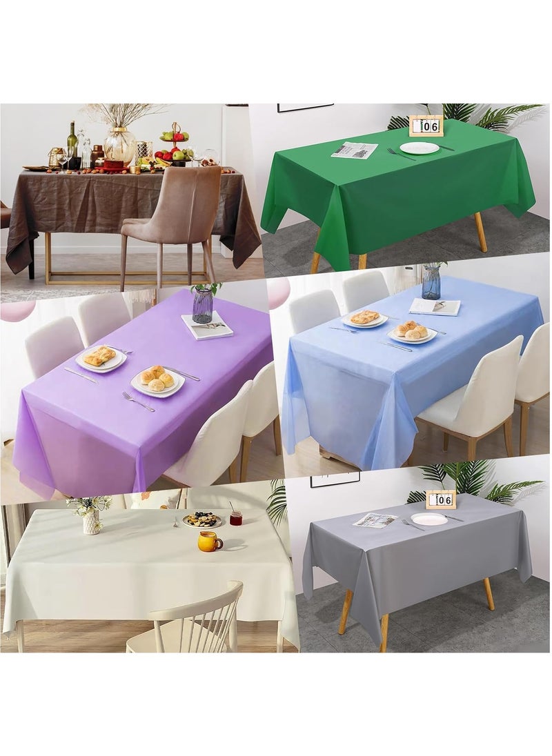 MARKQ - Plastic Tablecloth for Rectangle Table 54" x 72" Disposable Table Cover for Bridal Shower Wedding Birthday Party Decorations (Hot Pink) - Image 1