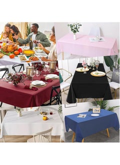 MARKQ Plastic Tablecloth for Rectangle Table 54" x 72" Disposable Table Cover for Bridal Shower Wedding Birthday Party Decorations (Hot Pink)  - Image 5