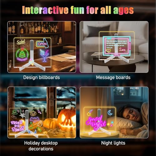 CPENSUS Diy 3D Acrylic Writing Pad With Pen Message Board Rewritable Table Lamp For Study Led Light Office Home Decor Gift - Image 3
