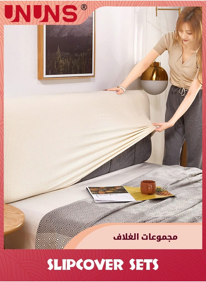 UNUNS - Headboard Covers,Stretch Bed Headboard Slipcover,Dustproof Protector Cover,Upholstered Headboard For Queen Size Bed,160-180cm - Image 1